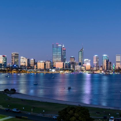 A photo of South Perth at night